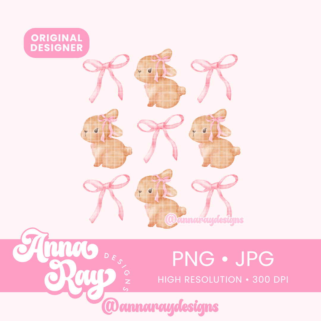 Coquette Bunny Bows PNG JPG