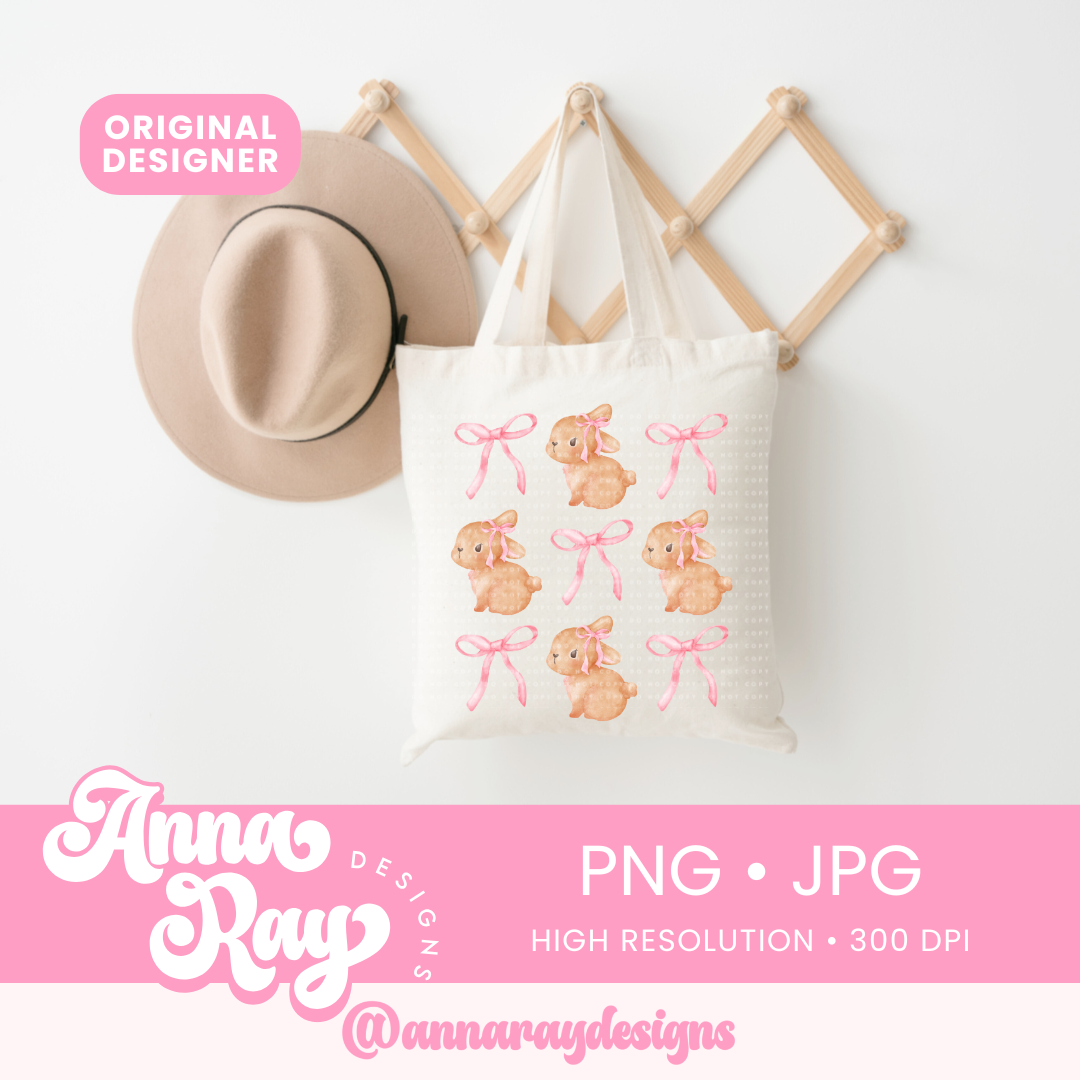 Coquette Bunny Bows PNG JPG