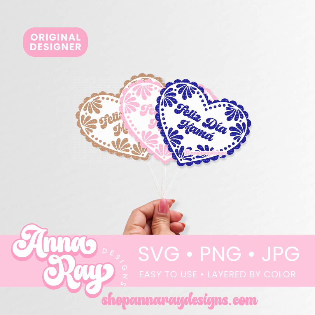 Feliz Dia Mama Talavera Corazon SVG PNG JPG