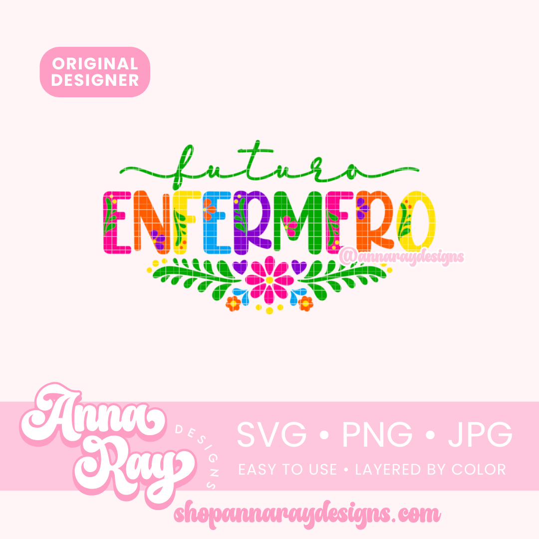 Colorful Floral Futuro Enfermero SVG PNG JPG