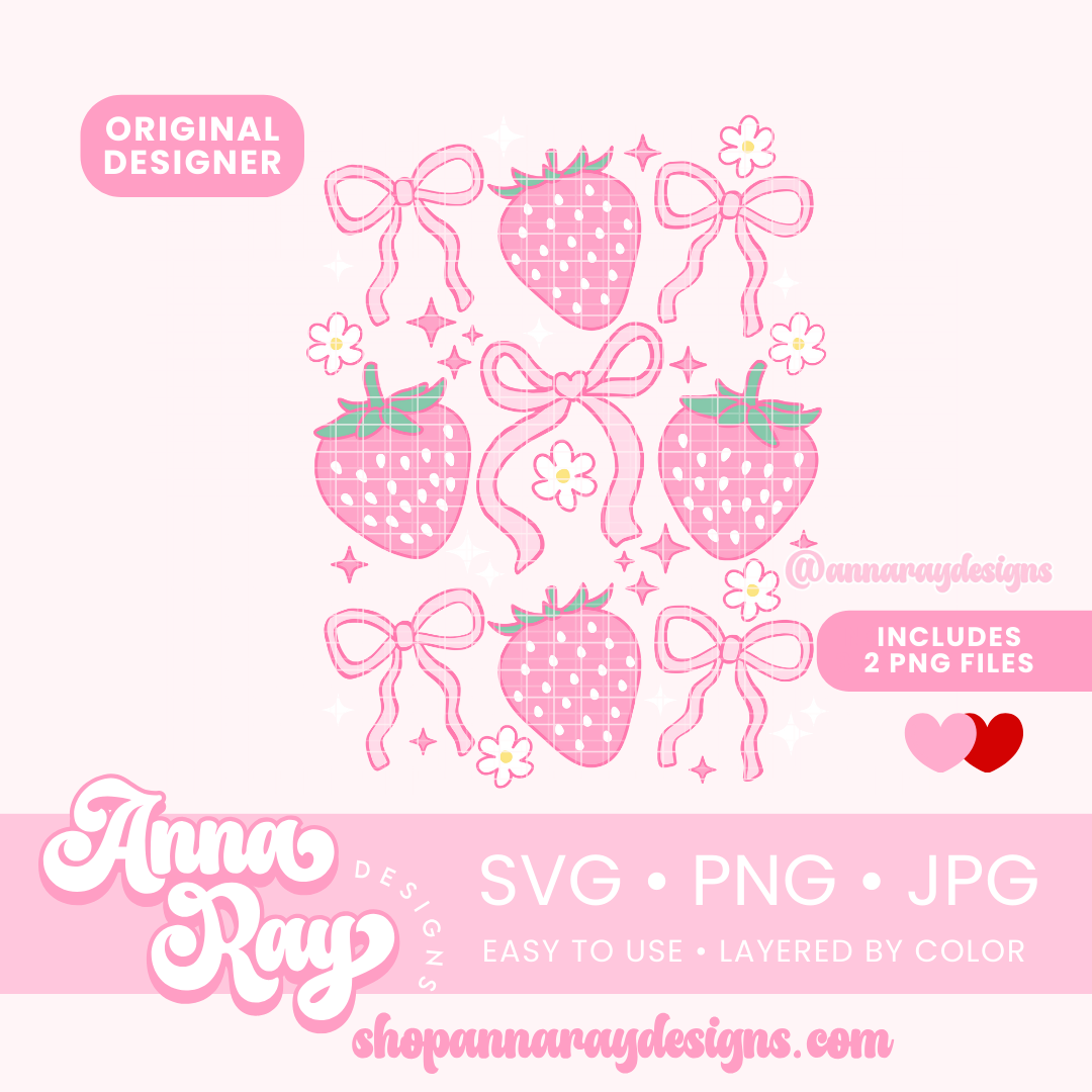 Strawberry Coquette Summer SVG PNG JPG