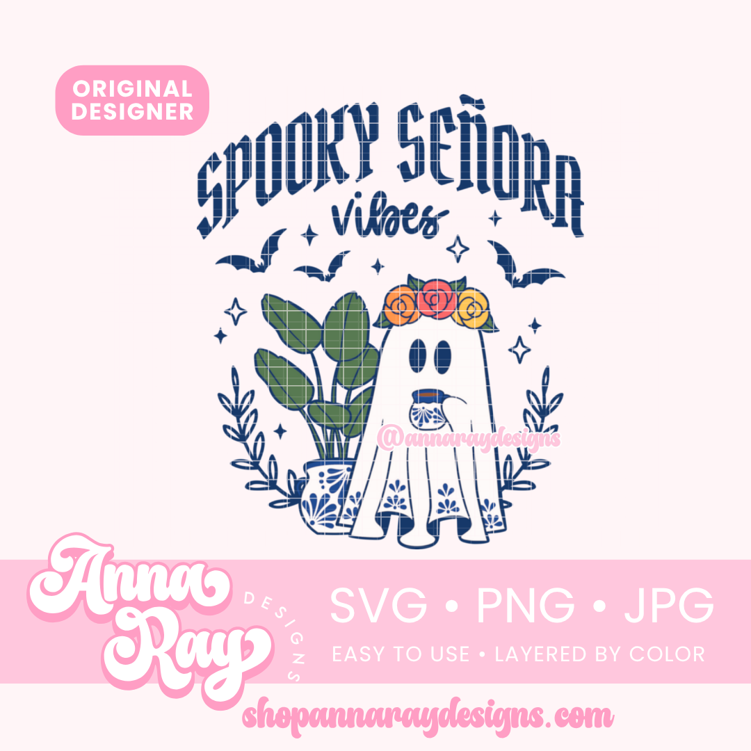 Spooky Señora Vibes (Azul) SVG PNG JPG