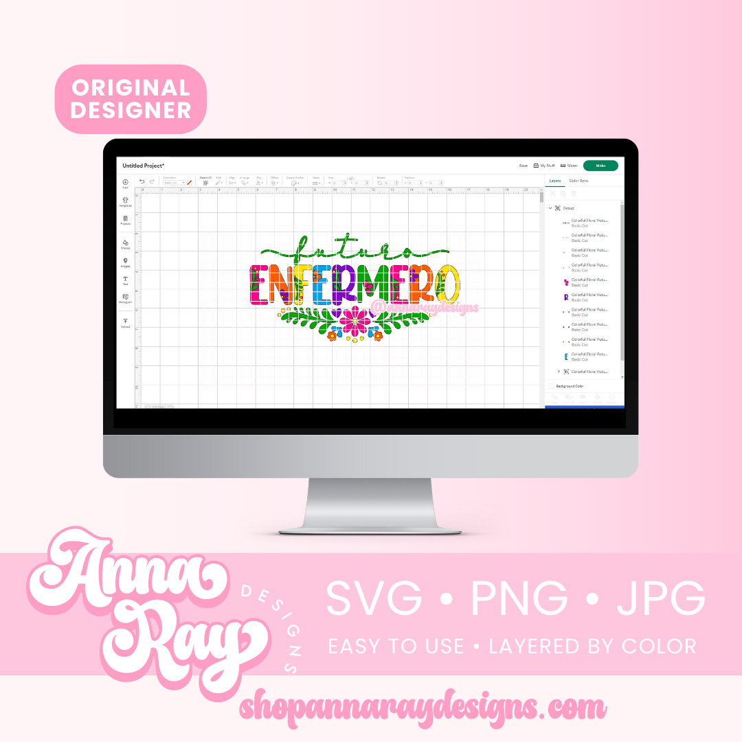 Colorful Floral Futuro Enfermero SVG PNG JPG