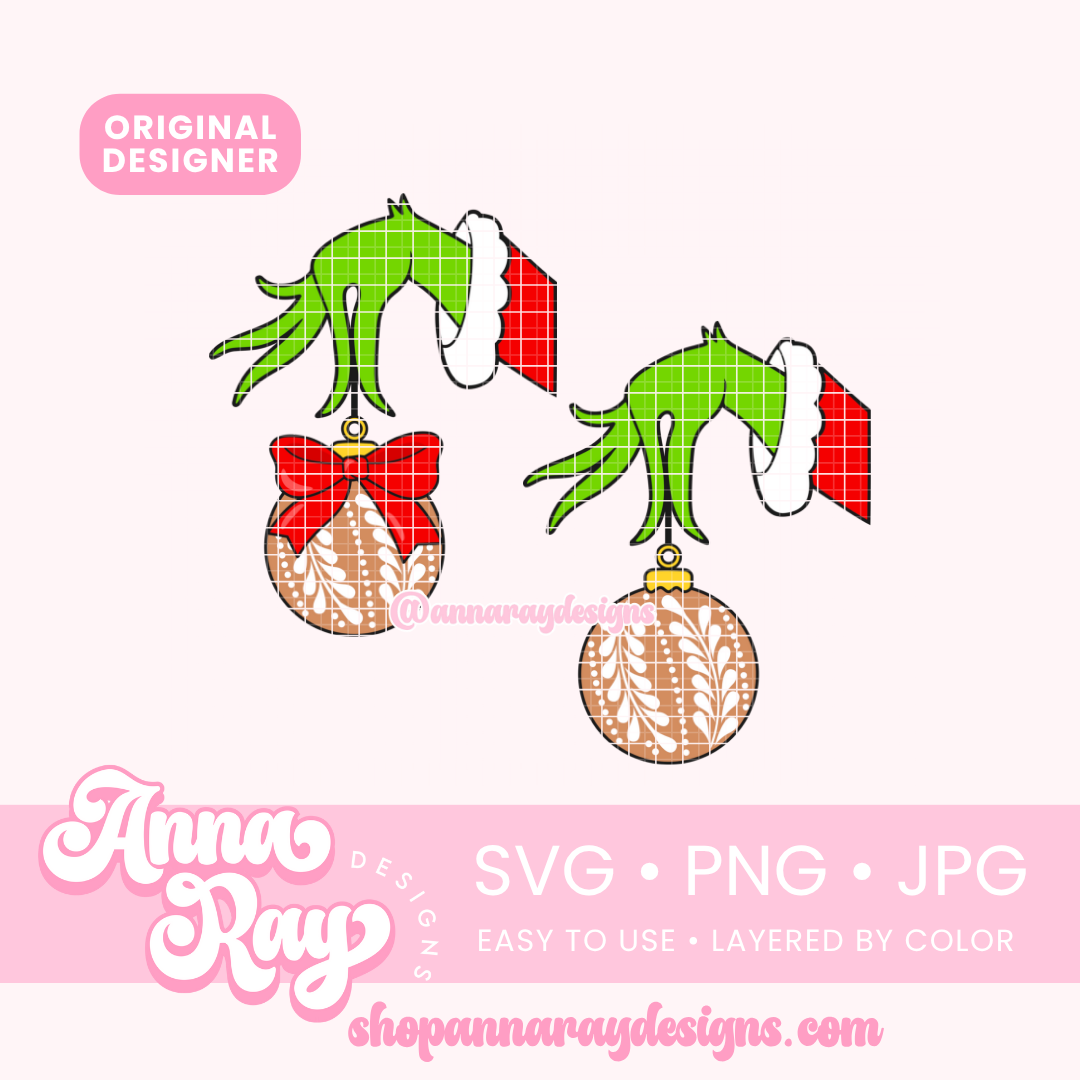 Green Hand Clay Ornament SVG PNG JPG