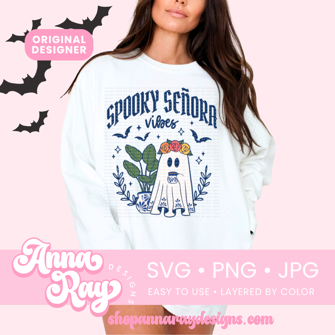 Spooky Señora Vibes (Azul) SVG PNG JPG