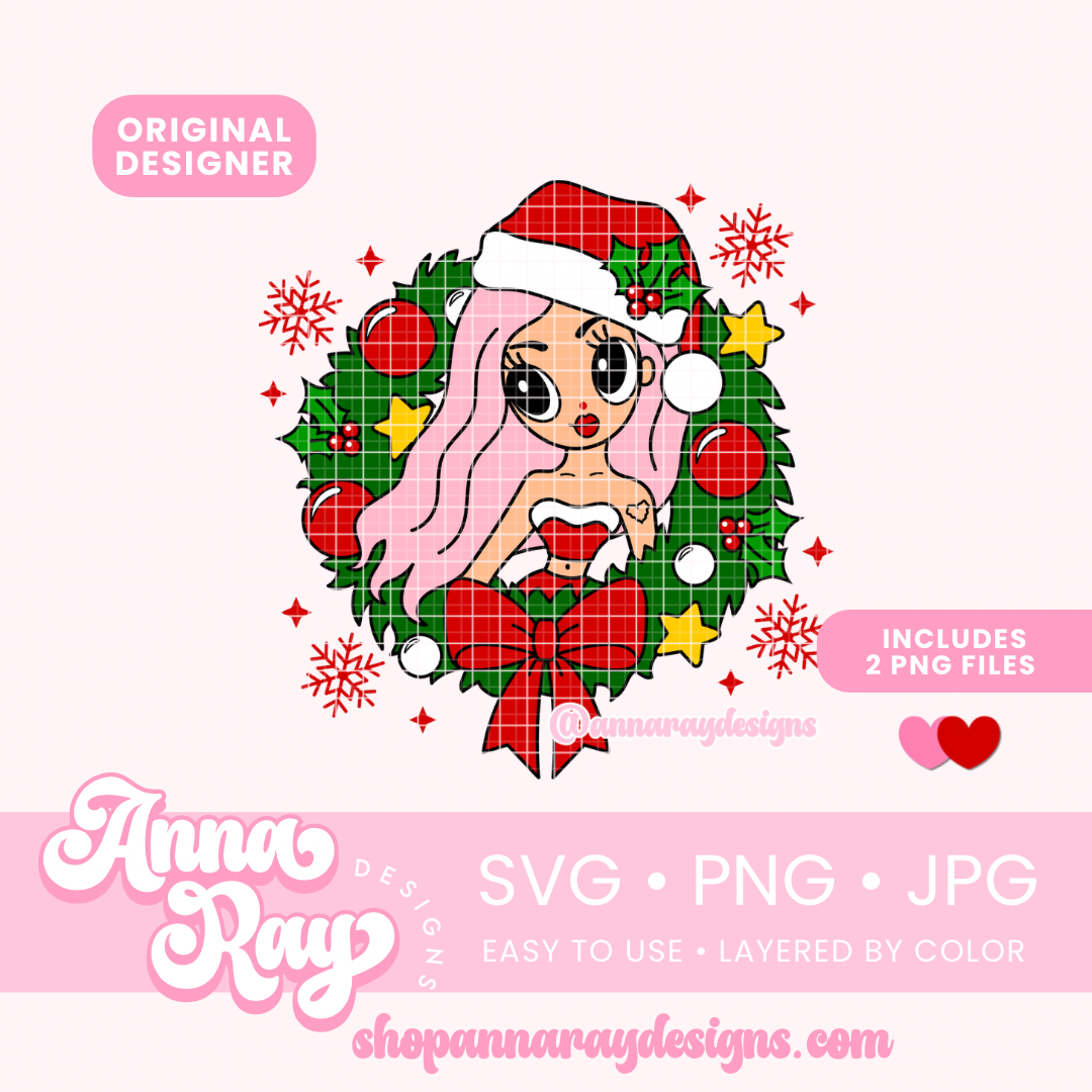 KG Christmas Wreath SVG PNG JPG