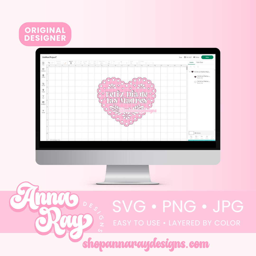 Dia De Las Madres Papel Picado Corazon SVG PNG JPG