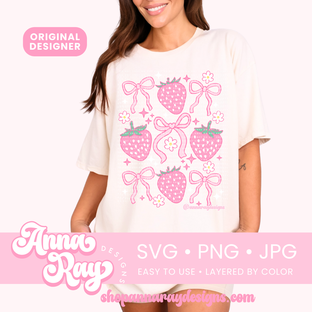 Strawberry Coquette Summer SVG PNG JPG