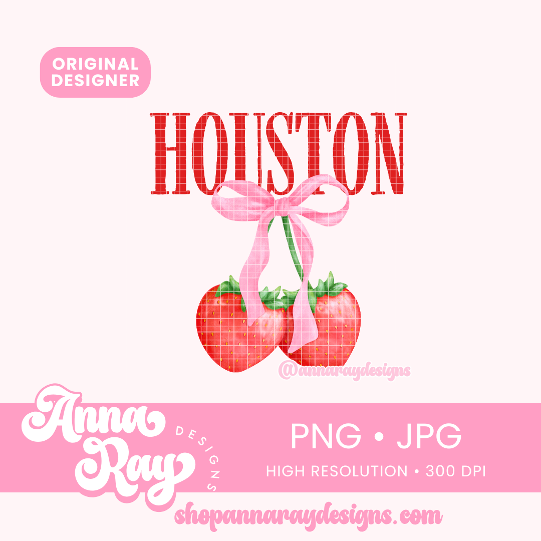 Houston Strawberry Coquette PNG JPG