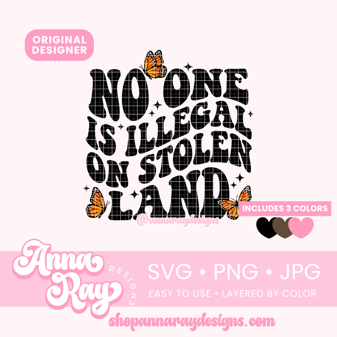No One Is Illegal on Stolen Land SVG PNG JPG