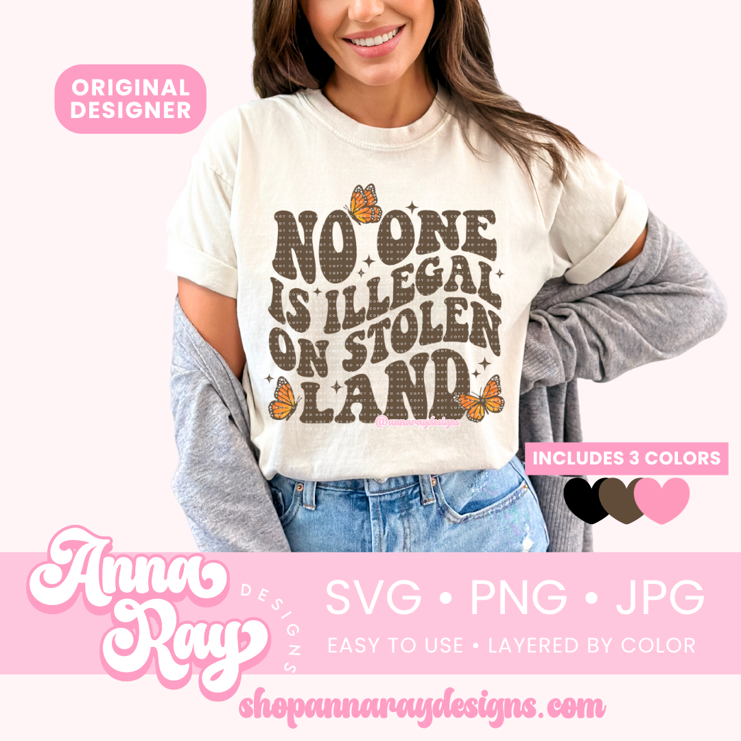 No One Is Illegal on Stolen Land SVG PNG JPG