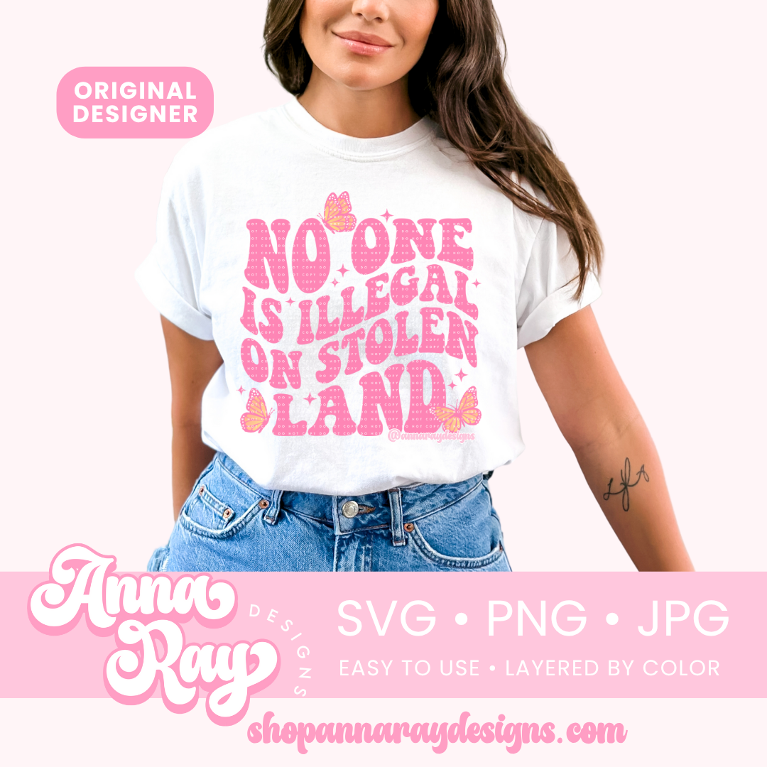 No One Is Illegal on Stolen Land SVG PNG JPG