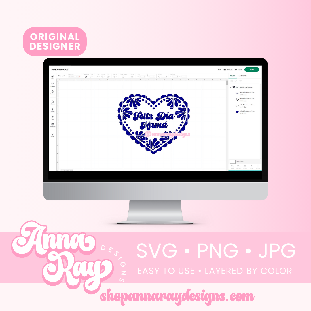 Feliz Dia Mama Talavera Corazon SVG PNG JPG