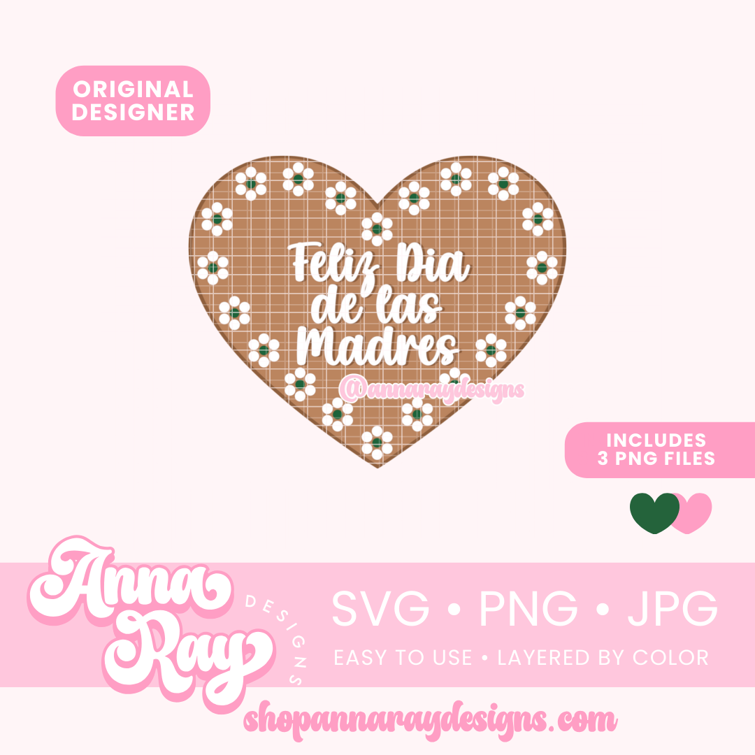 Dia De las Madres Corazon de Barro SVG PNG JPG