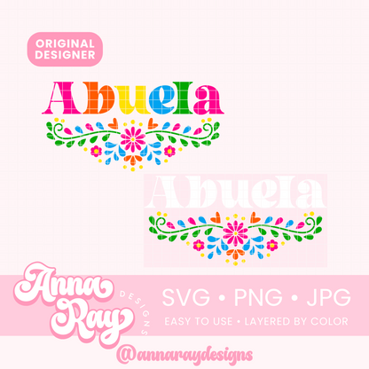 Floral Abuela SVG PNG JPG