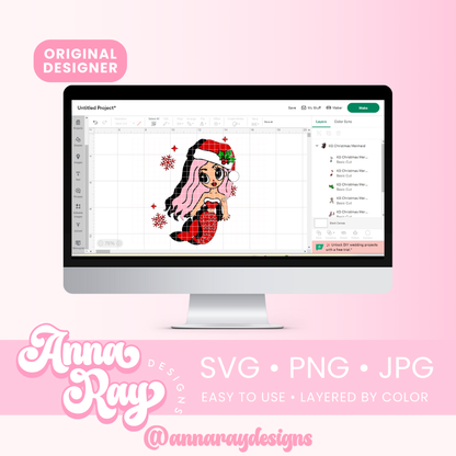 KG Christmas Mermaid SVG PNG JPG