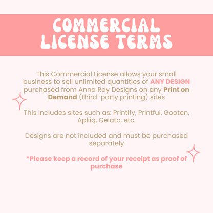 Anna Ray Designs | Print on Demand Extended Commercial License for Entire Shop