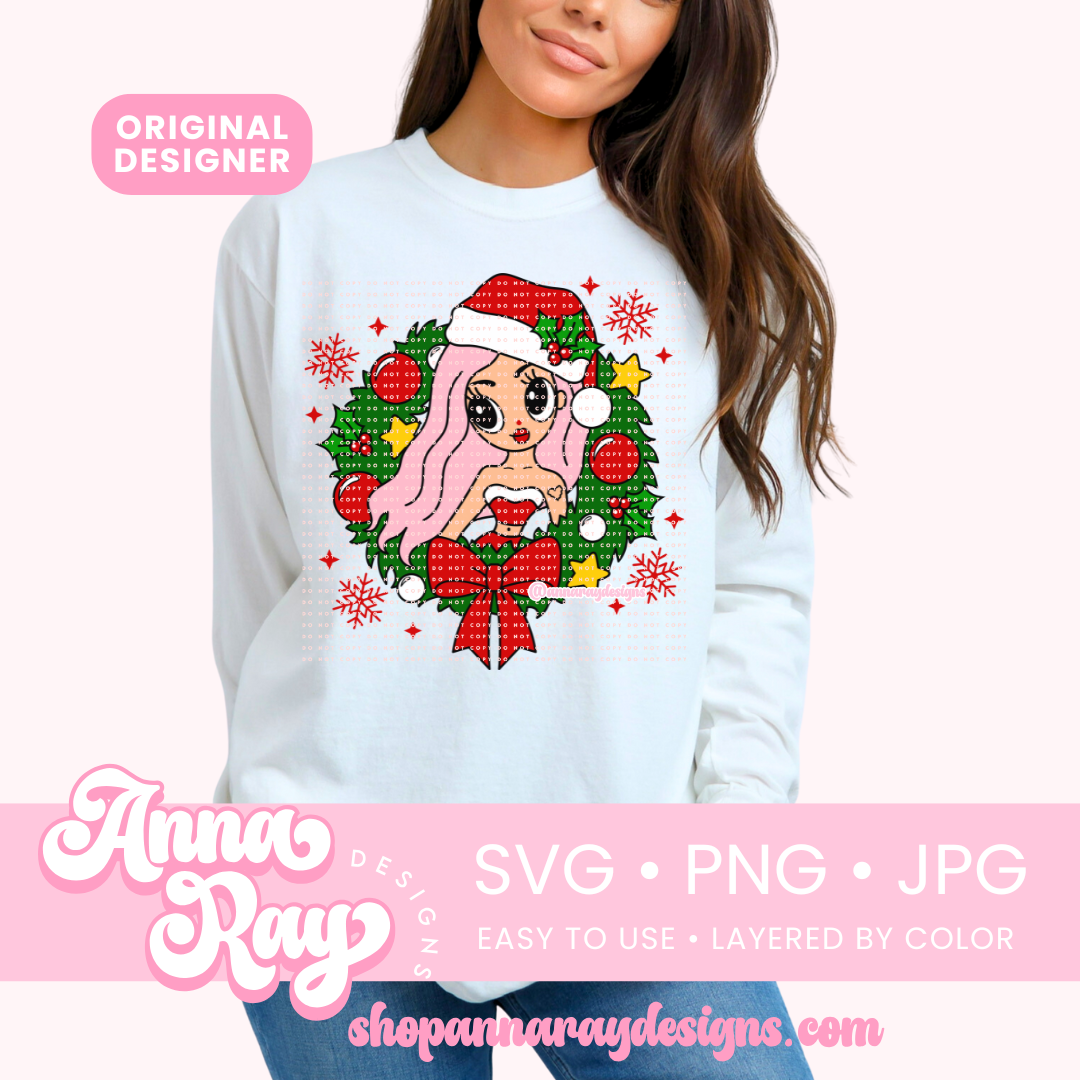KG Christmas Wreath SVG PNG JPG