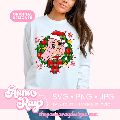 KG Christmas Wreath SVG PNG JPG
