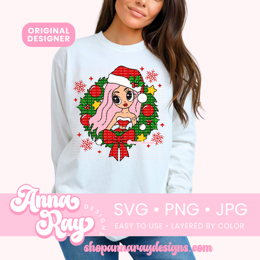 KG Christmas Wreath SVG PNG JPG