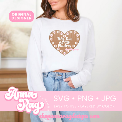 Dia De las Madres Corazon de Barro SVG PNG JPG