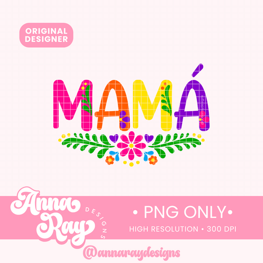 Colorful Floral Mama PNG