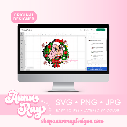 KG Christmas Wreath SVG PNG JPG
