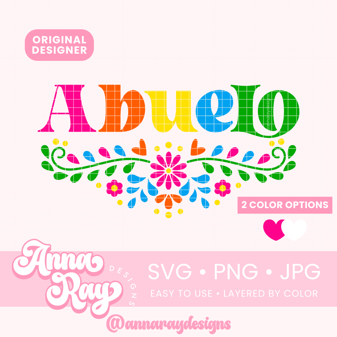 Floral Abuelo SVG PNG JPG