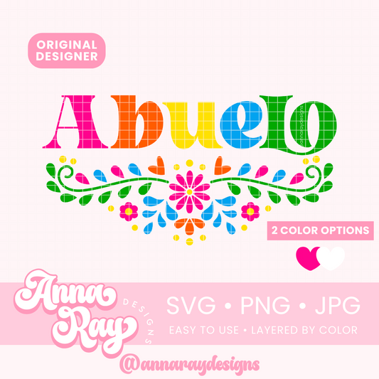 Floral Abuelo SVG PNG JPG