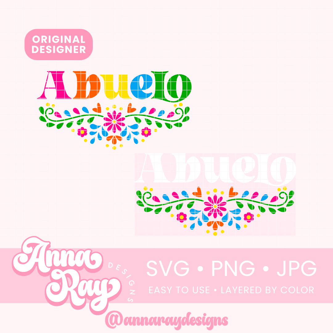 Floral Abuelo SVG PNG JPG