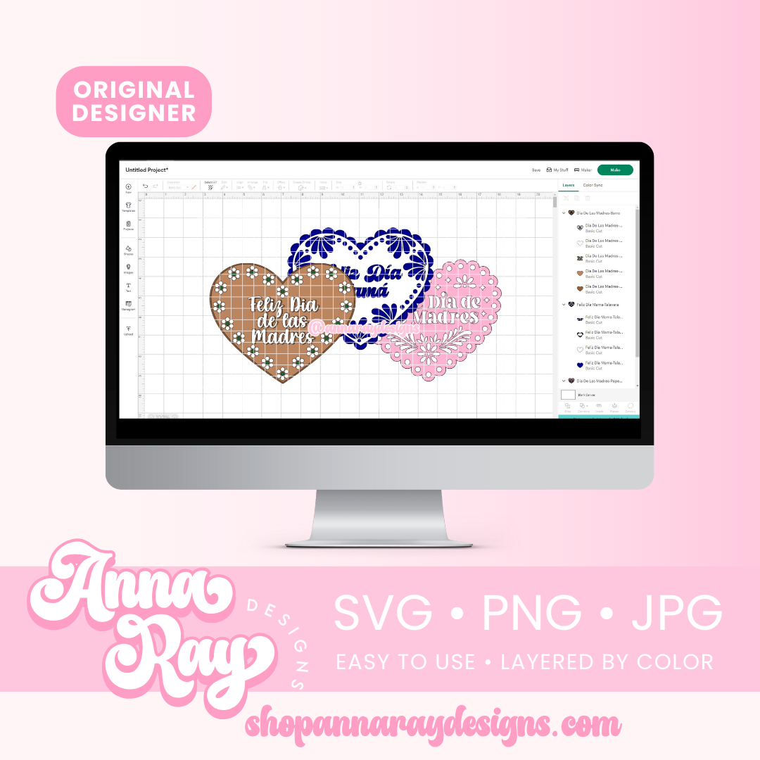Dia De las Madres Corazon Bundle SVG PNG JPG