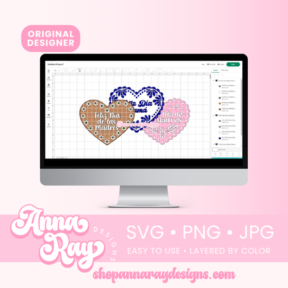Dia De las Madres Corazon Bundle SVG PNG JPG