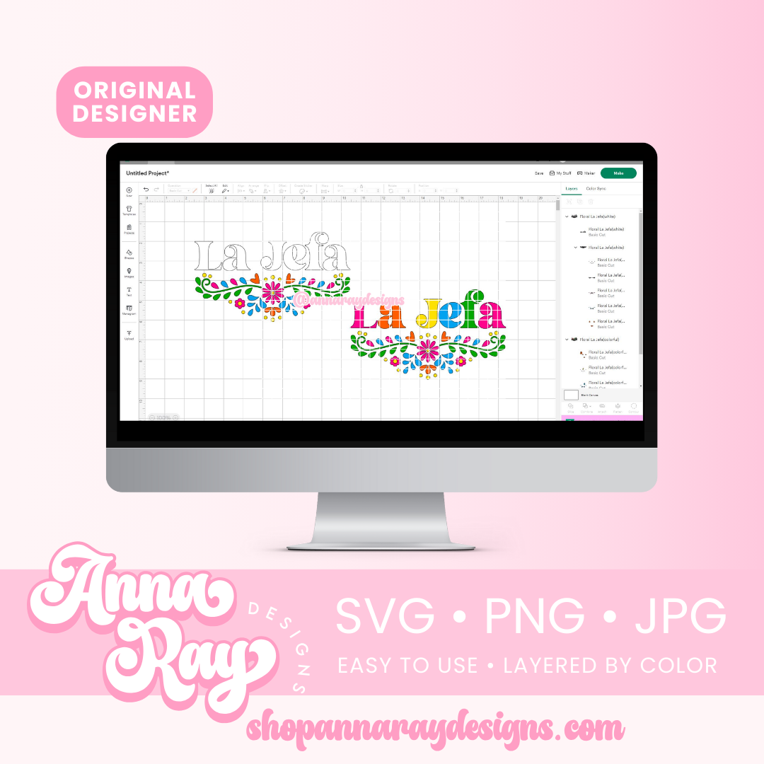 Floral La Jefa SVG PNG JPG