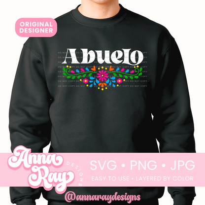 Floral Abuelo SVG PNG JPG