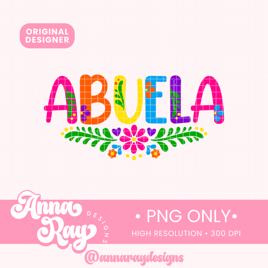 Colorful Floral Abuela PNG