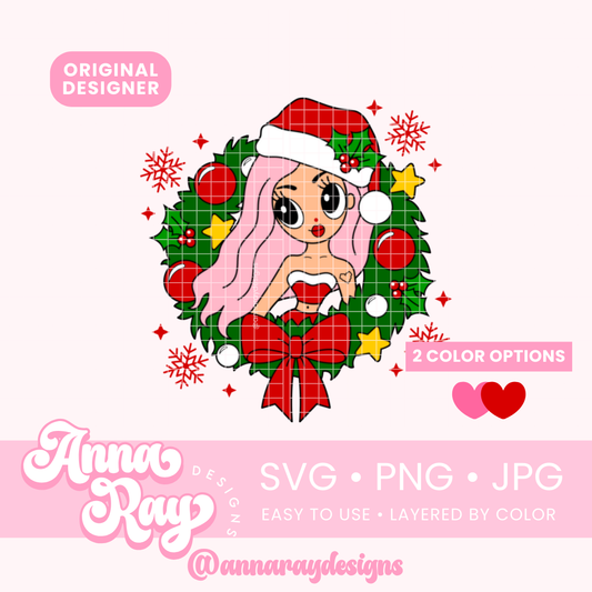 KG Christmas Wreath SVG PNG JPG