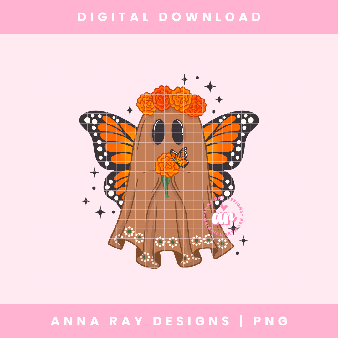 Monarch Butterfly Ghost PNG