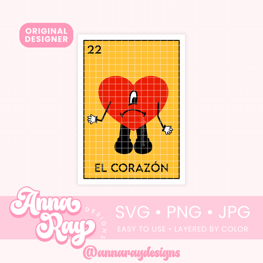 El Corazón Loteria Card SVG PNG JPG