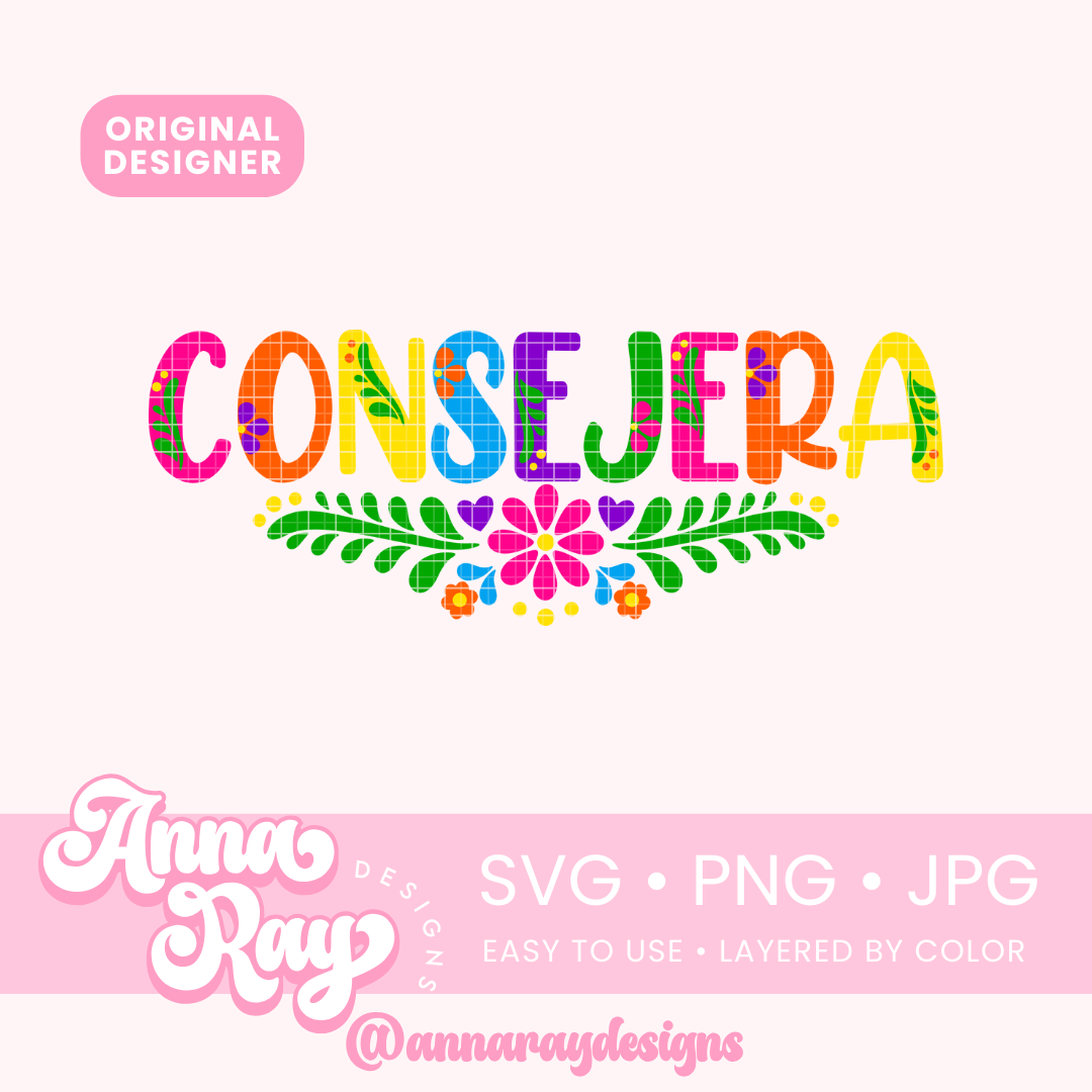 Colorful Floral Consejera SVG PNG JPG