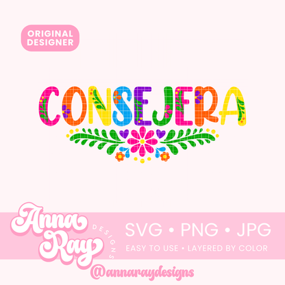 Colorful Floral Consejera SVG PNG JPG