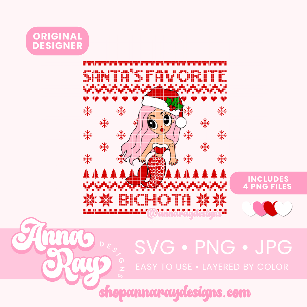 Karol G Santa's Favorite Bichota Sweater SVG PNG JPG