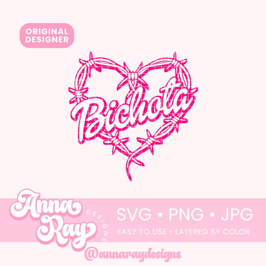 Bichota Barbwire Heart 2 SVG PNG JPG