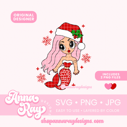 KG Christmas Mermaid SVG PNG JPG