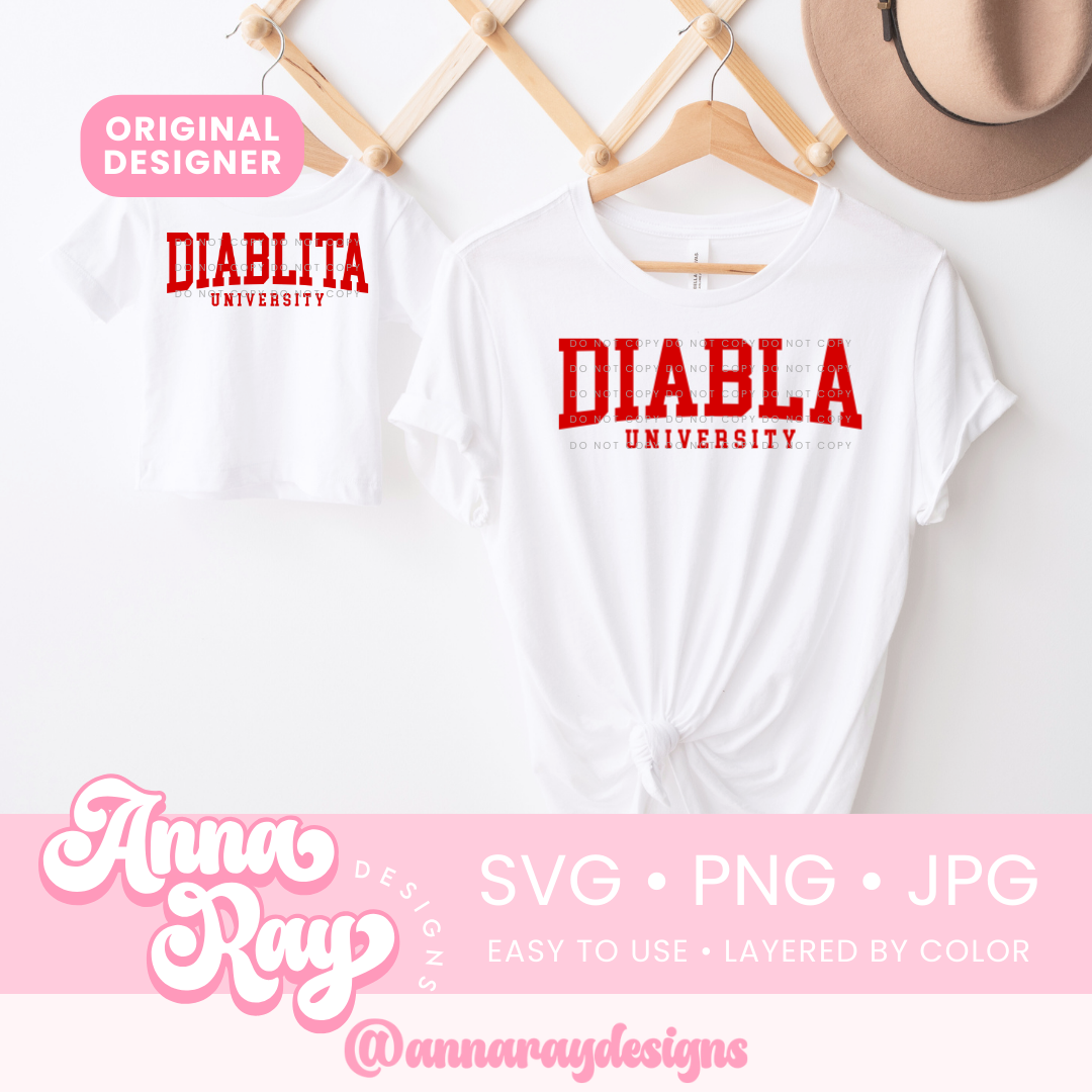 Diabla and Diablita University SVG PNG JPG