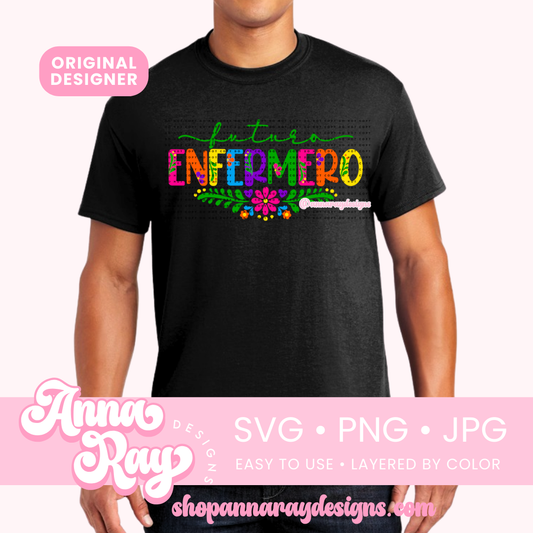 Colorful Floral Futuro Enfermero SVG PNG JPG