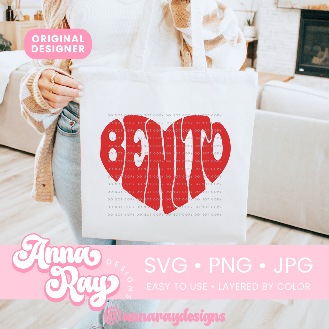 Retro Benito Heart SVG PNG JPG