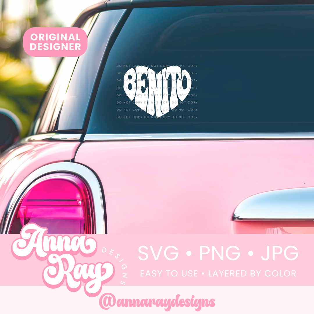 Retro Benito Heart SVG PNG JPG