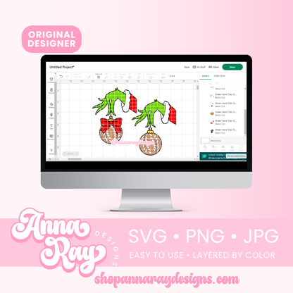 Green Hand Clay Ornament SVG PNG JPG