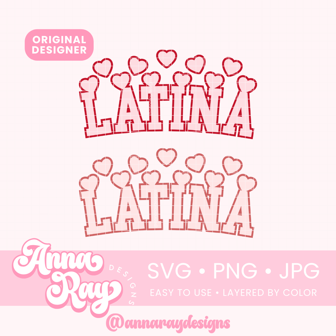 Latina VD Hearts SVG PNG JPG