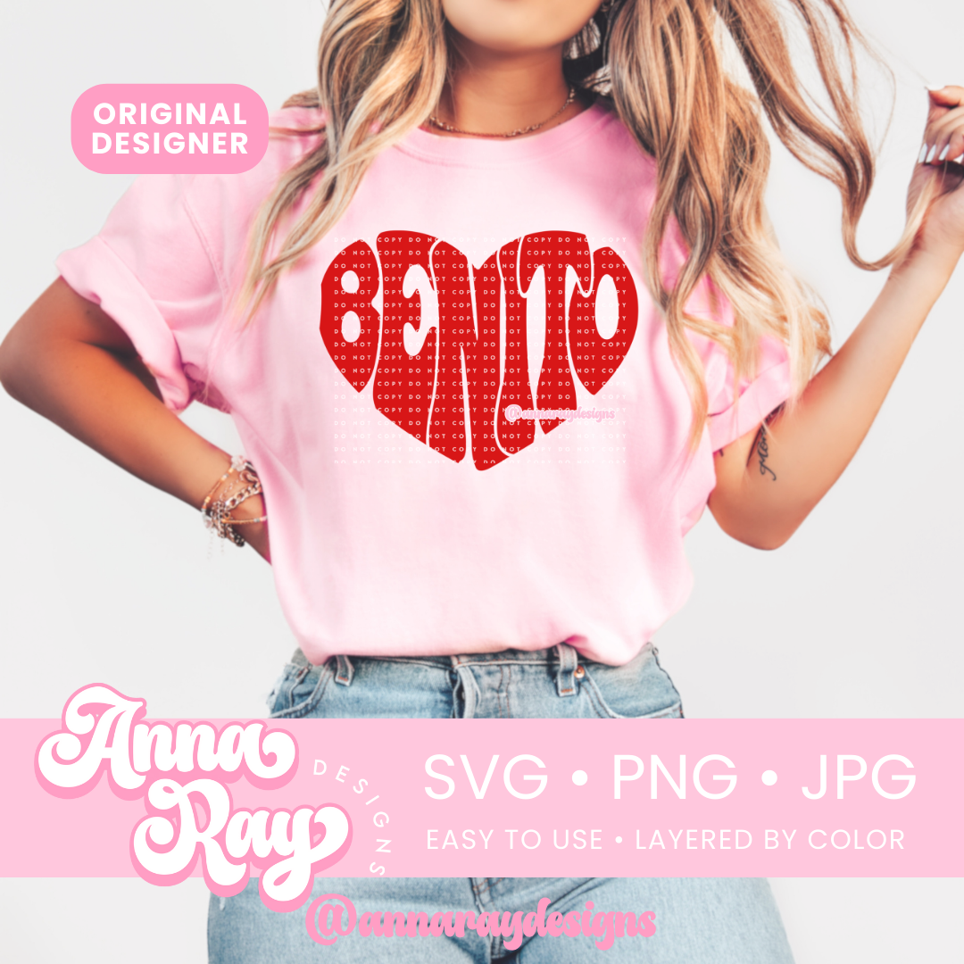 Retro Benito Heart SVG PNG JPG